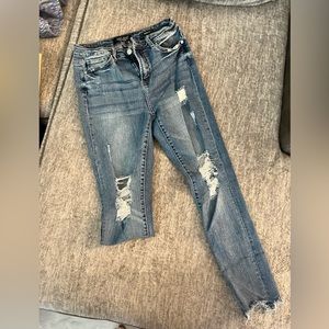 Judy blue skinny crop distressed jeans